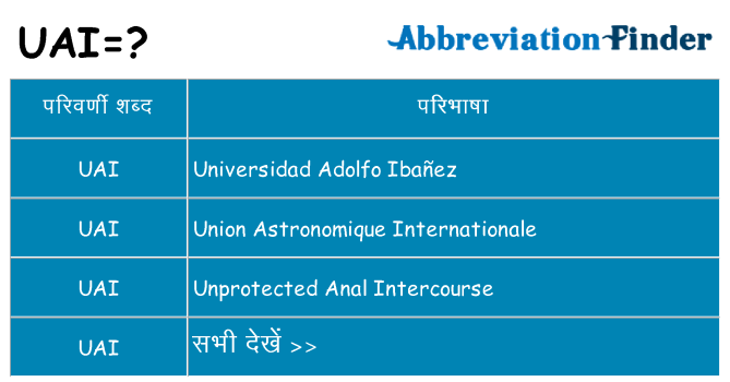 uai का क्या अर्थ है