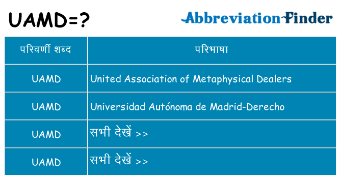 uamd का क्या अर्थ है