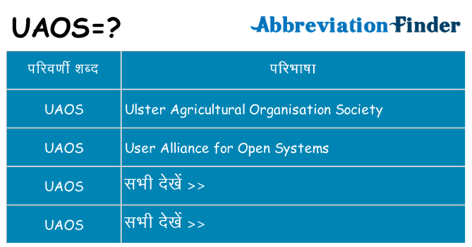 uaos का क्या अर्थ है