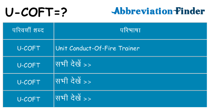 u-coft का क्या अर्थ है