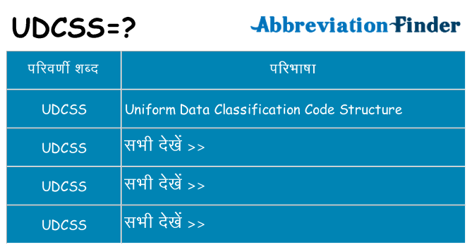 udcss का क्या अर्थ है