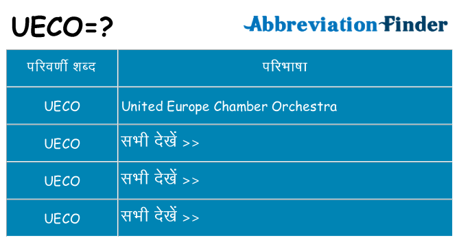 ueco का क्या अर्थ है