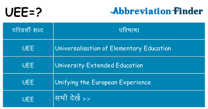 uee का क्या अर्थ है