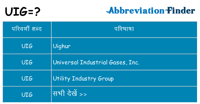 uig का क्या अर्थ है