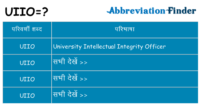 uiio का क्या अर्थ है