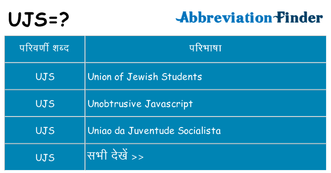 ujs का क्या अर्थ है