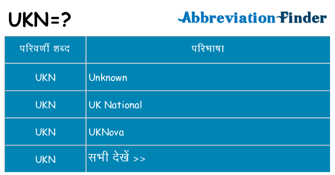 ukn का क्या अर्थ है