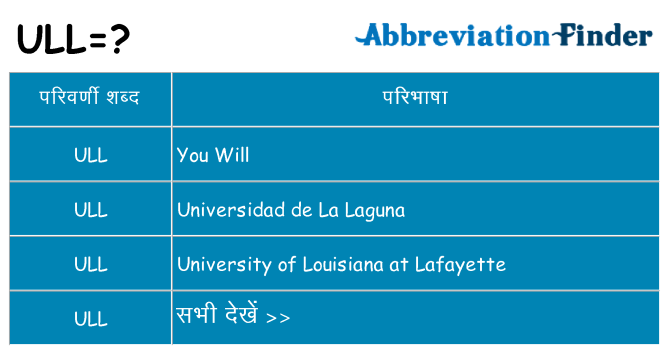 ull का क्या अर्थ है