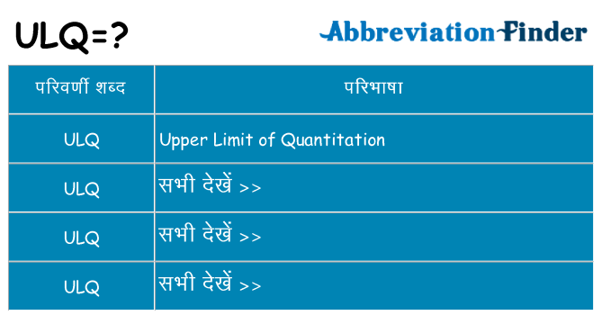 ulq का क्या अर्थ है