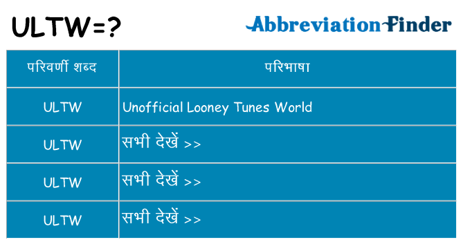 ultw का क्या अर्थ है
