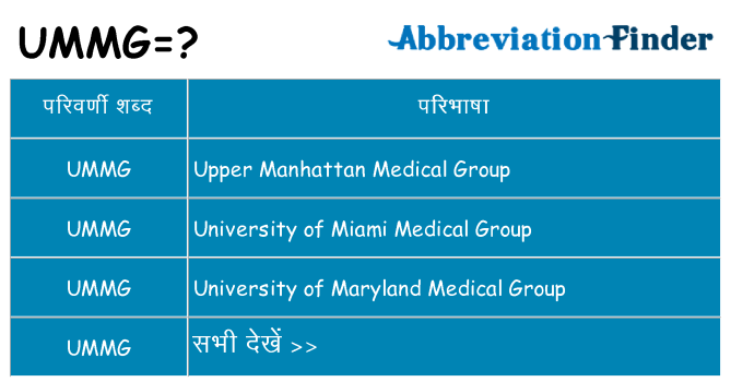 ummg का क्या अर्थ है