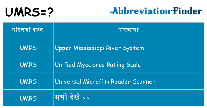 umrs का क्या अर्थ है