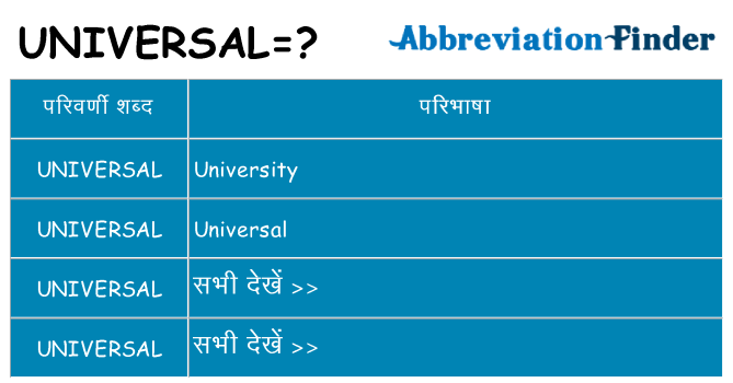 universal का क्या अर्थ है