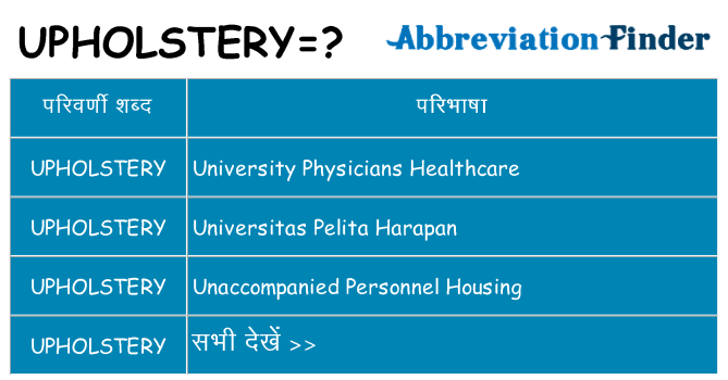 upholstery का क्या अर्थ है