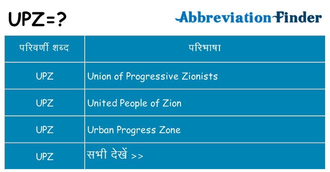 upz का क्या अर्थ है
