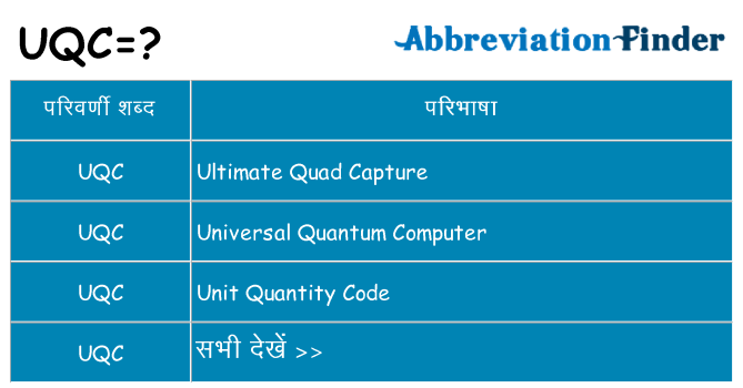 uqc का क्या अर्थ है