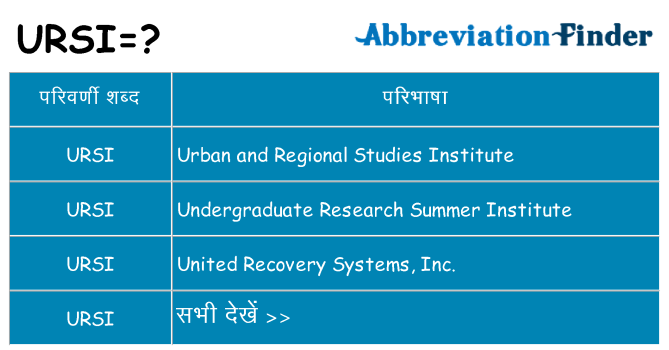 ursi का क्या अर्थ है