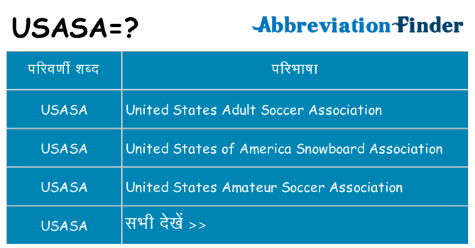 usasa का क्या अर्थ है