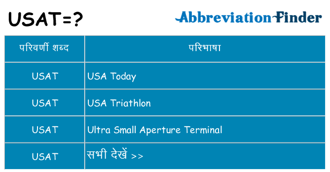 usat का क्या अर्थ है