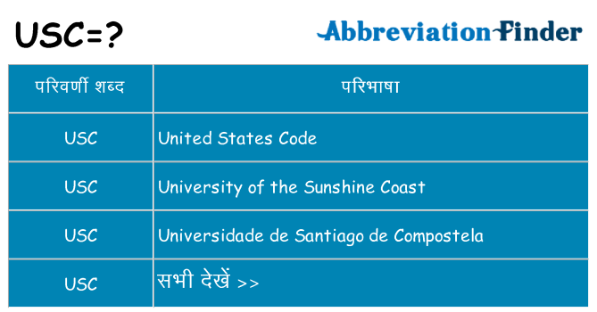 usc का क्या अर्थ है