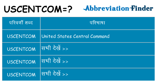 uscentcom का क्या अर्थ है