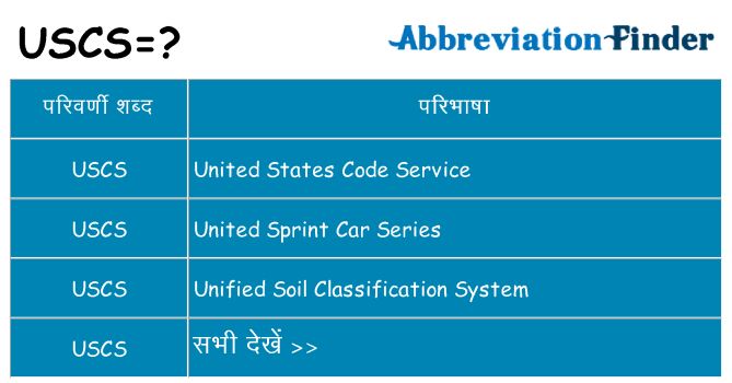 uscs का क्या अर्थ है