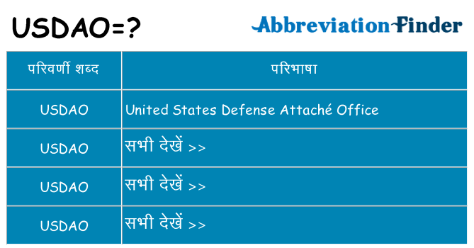 usdao का क्या अर्थ है