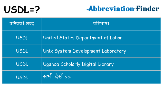 usdl का क्या अर्थ है