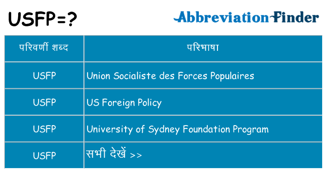 usfp का क्या अर्थ है