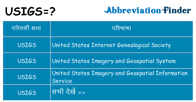 usigs का क्या अर्थ है