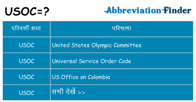 usoc का क्या अर्थ है