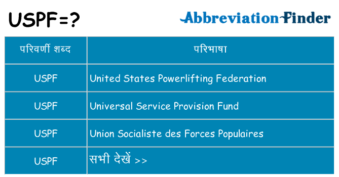 uspf का क्या अर्थ है