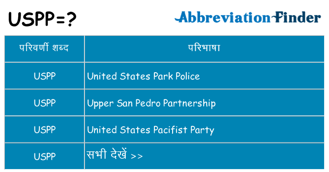 uspp का क्या अर्थ है