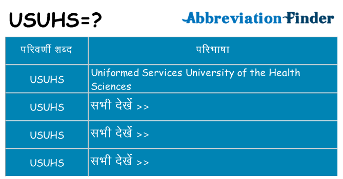 usuhs का क्या अर्थ है