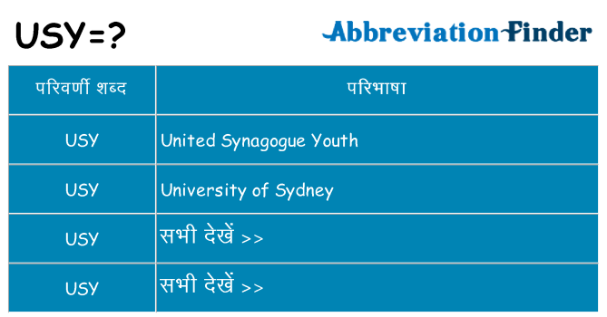 usy का क्या अर्थ है