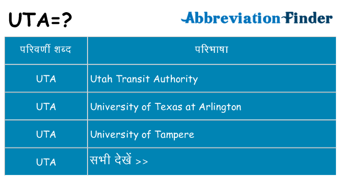 uta का क्या अर्थ है