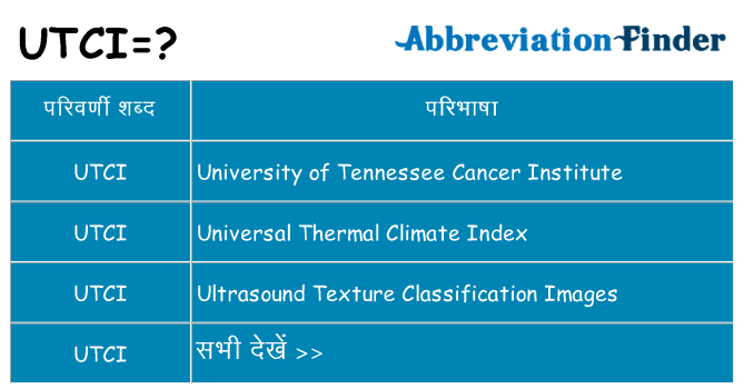 utci का क्या अर्थ है