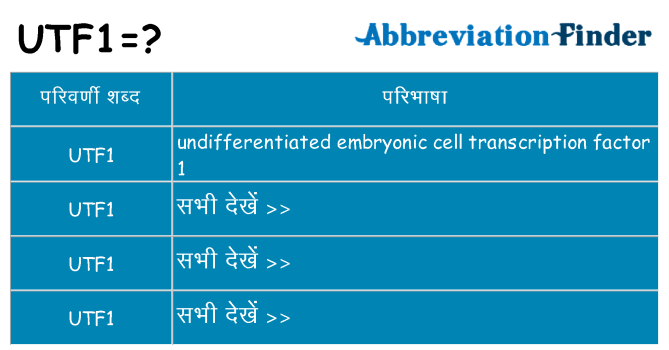 utf1 का क्या अर्थ है