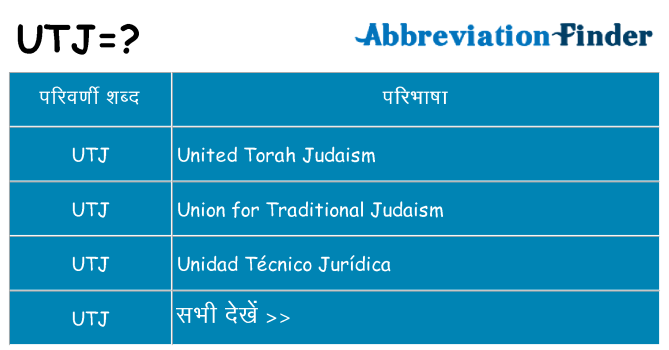 utj का क्या अर्थ है