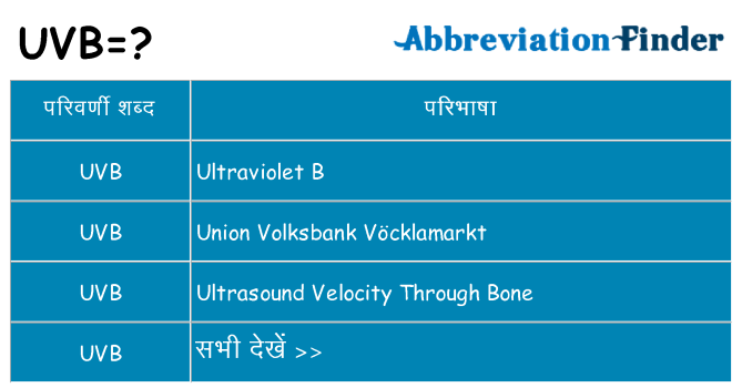 uvb का क्या अर्थ है