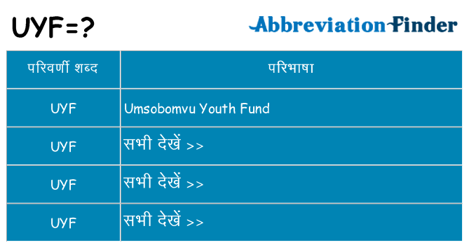 uyf का क्या अर्थ है