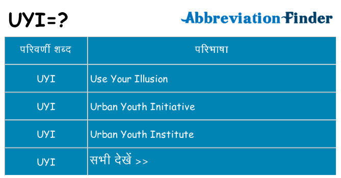uyi का क्या अर्थ है