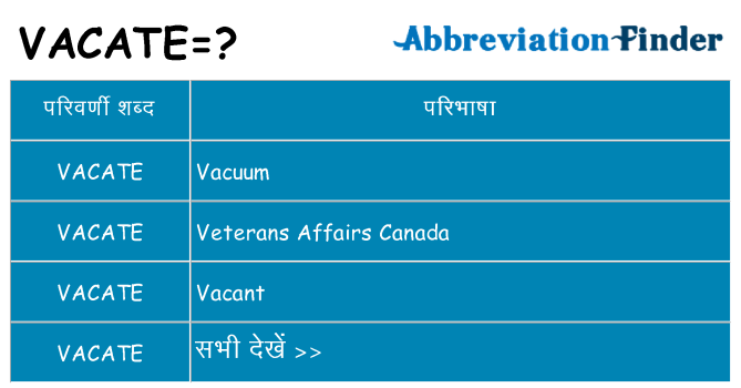 vacate का क्या अर्थ है