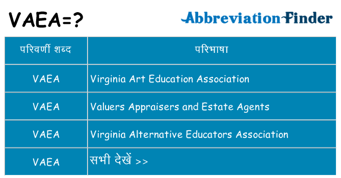 vaea का क्या अर्थ है