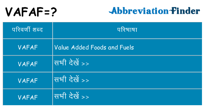 vafaf का क्या अर्थ है