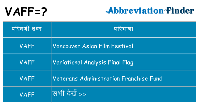 vaff का क्या अर्थ है