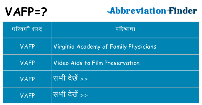 vafp का क्या अर्थ है
