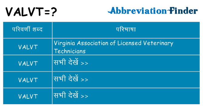 valvt का क्या अर्थ है