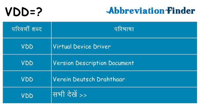 vdd का क्या अर्थ है