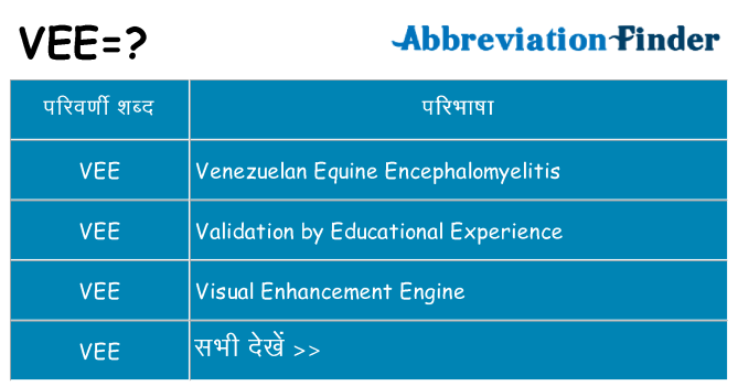 vee का क्या अर्थ है
